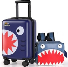 IPlay, iLearn Shark Kids Luggage, Boys Carry on Suitcase, 18
