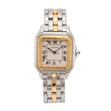 Ladies Cartier Panthere 27MM 83949 18K Yellow Gold Steel One Row Quartz Watch picture