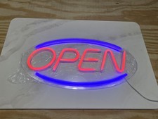 Pen+Gear Neon LED Open Sign, 17.7 x 8.7 in, Red and Blue Lights, Plug-in Powered picture