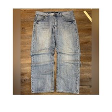 Mens Sean John Y2K Baggy Jeans Light Wash Denim 36x30 Streetwear Relaxed Fit picture