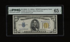 DBR 1934-A $5 North Africa Gem Fr. 2307 KA Block PMG 65 EPQ Serial K41265434A picture