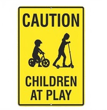 Children At Play Sign BanginPrints Aluminum Metal 8x12 Speeding Warning picture