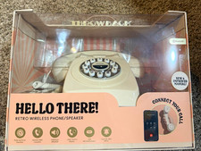 NEW Throwback “Hello There” Retro Bluetooth Phone Speaker – Cream – NIB picture
