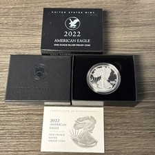 2022-W Proof $1 American Silver Eagle Box, OGP & COA picture