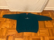 Vintage Philadelphia Eagles NFL Embroidered Green Crewneck Sweatshirt 2XL picture
