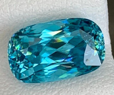GIE Certified Natural Blue Zircon Cambodian Cushion Cut 14.51 Ct Loose Gemstone picture