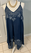 India Boutique Beach Cover Up, Women One Size Blue  (New w/tags) picture