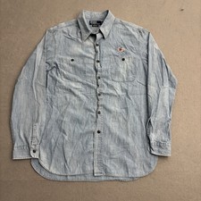 Polo Ralph Lauren RLYC Boat Flag Shirt Mens Large Denim Nautical Coastal Vintage picture