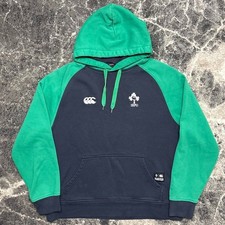 Canterbury IRFU Hoodie Mens XL Ireland Rugby Sweatshirt Pullover Navy Blue Green picture
