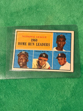 Topps 1961 #43 League Leaders NL 1960 Home Run Leaders Aaron Banks Mathews picture