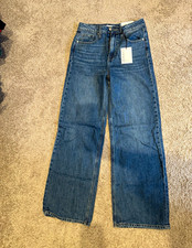 Zenana Women's Blue Denim Straight Jeans Medium Wash 5-Pocket Zip/Button picture