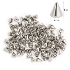 100x Punk Cone Metal Spikes Rivets Studs Screw Back for Clothing Jacket Leather picture