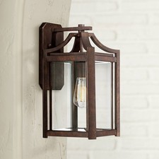 Rockford Rustic Farmhouse Outdoor Wall Light Fixture Bronze 16 1/4