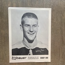 Bauer Vintage Black & White Hockey Photo Print Bobby Orr Vintage  1968-69 picture