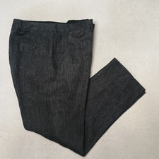 Bonobos Linen Pants Men 35x30 Gray Slim Guabello Libera Italian Flat Trousers picture