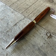 Handmade Cocobolo Wood Ballpoint Pen with Chrome Trim, Wooden Body picture