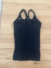 Lululemon Ebb to Street Tank Size 4 Graphite Gray Ribbed Y-Back Built-In Bra picture
