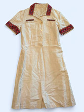 Vintage Folk linen dress Scandinavia Eastern European 1940s handmade Embroidered picture