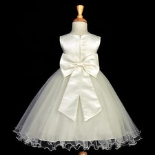 IVORY PRINCESS PARTY DRESS FLOWER GIRL BIRTHDAY PAGEANT BRIDAL RECEPTION HOLIDAY picture