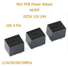 1/10/20/50Pcs Black Mini PCB Power Relays HK3FF-DC5V 12V 24V-SHG 10A 5-Pin Relay picture