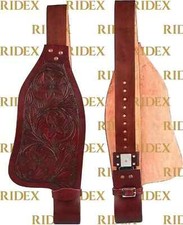 Western Horse Saddle Fender Pair Hand Tooling Replacement Leather Fenders. picture