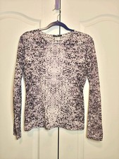 Issey Miyake: Runway Vintage 2001 Cherry Blossom Print Long Sleeve Crew Women L picture