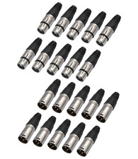 20PC XLR Connectors XLR 3 Pin Male/Female DMX Plugs Audio Mic Microphone Cable picture