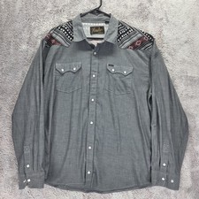 Howler Brothers Crosscut Deluxe Snapshirt Shaman Western Pearl Snap Mens M picture