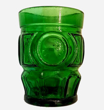 Wheaton Milk Glass Tumbler BULLSEYE Pattern Emerald Forest Green Beautiful Heavy picture