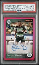 2024-25 Topps Merlin UEFA Geovany Quenda Auto /125 PSA 10 POP 1 Sporting  picture