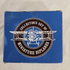 Collectors Set of 4 Mini Miniature Biplanes Readers Digest Die Cast Metal picture