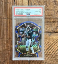 2020 Panini Select - Concourse Jalen Hurts #50 Blue Prizm Die-Cut (RC) PSA 10 picture