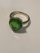 Stauer MT St. Helen Green Helenite Silver Ring Size 7 picture