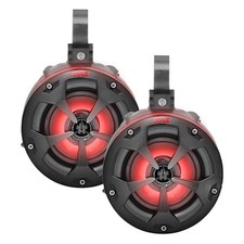 2x Pyle PLUTV44BTR 4’’ 800W Waterproof Off-Road Black Speakers with RGB Lighting picture