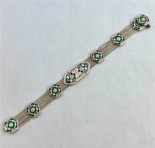 Vintage Turkish 925 Sterling Silver Multi-Strand Byzantine Style Enamel Bracelet picture