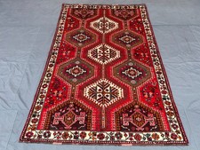 Rare Antique Red Zanjan Rug 5x7.8 ft Geometric Caucasian Turkish Boho Home Decor picture
