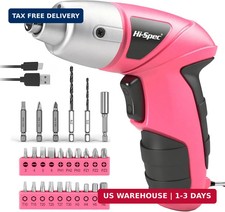 Hi-Spec Small Electric Screwdriver, Mini Drill Set, Rechargeable 3.6V Cordless S picture