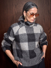 MOS MOSH Maija Check Knit Jumper Size S New Collection RRP 199,- picture