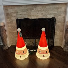 Set Of 2 Mr. Christmas 24” Blow Mold Retro Santa Tree - Brand New Decorations picture