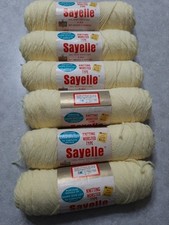 Six (6) Vintage Sayelle Yarn in Buttercup Matching Dye Lot Worsted 4 Ply, 4 oz picture