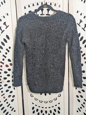 Mirumi Black Fuzzy Eyelash Textured Long Sleeve Crewneck Sweater Top Women's Siz picture