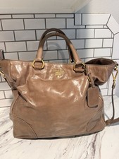 Authentic Prada Vitello Shine  Soft Leather Top Handle Shoulder Bag COA Card picture