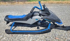 Vtg Yamaha Kids Pull Behond Snowmobile Snow Racer Sled Blue picture