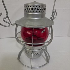 Vintage Dressel Arlington New Jersey PRR Stamp Railroad Lantern Red Globe picture