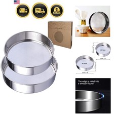 Baking Sieve Fine Mesh Stainless Steel Sifter for Flour Powder 8 6 Inch 2 Pack picture