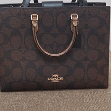 CY666 Coach Dark Brown  Maggie Tote Bag Shoulder Bag picture