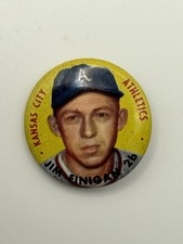 1956 Topps Vintage, Jim Finigan Pinback Pin Kansas City Athletics. 🔥Near Mint picture