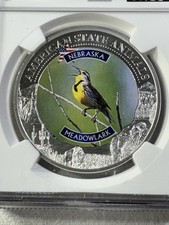 2022 Cook Islands $5 Nebraska Meadowlark Silver Coin Graded MS 70 by NGC picture