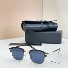 Montblanc MB0390O Sunglasses 50□21-145 Titanium Black Gold Frame Blue Lens picture