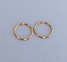 1pair 6mm 22 Gauge Solid 14k Gold Dainty Seamless hoop ear piercing earring picture